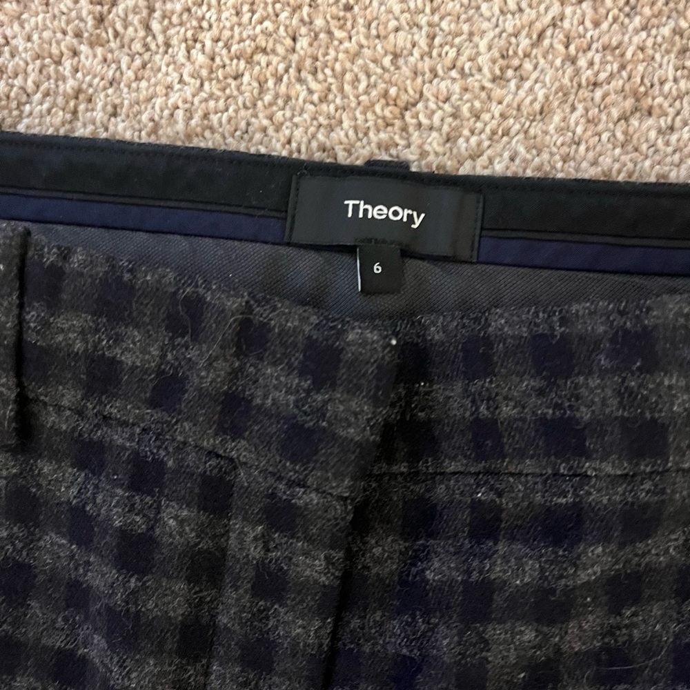 Theory, Size 6, Wool Checked Pants - image 2